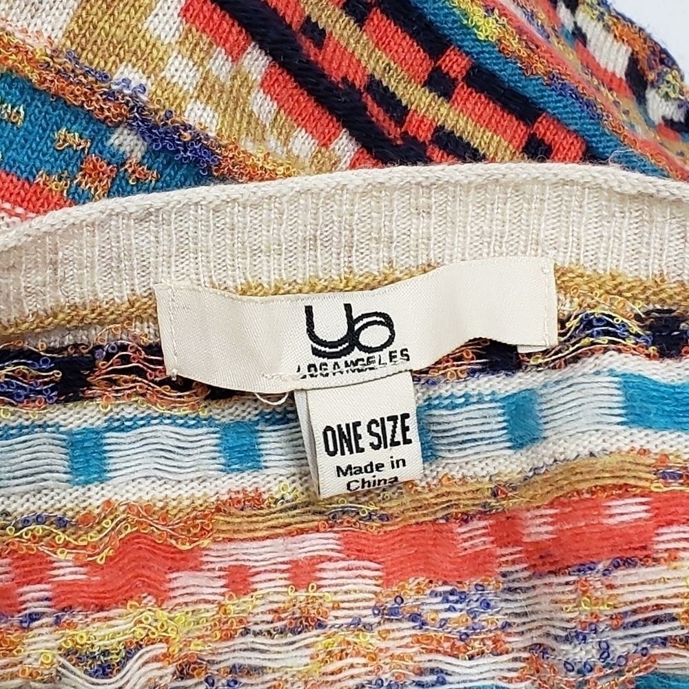 Ya Los Angeles Womens Cardigan Fringe Colorful One Size - Picture 3 of 6
